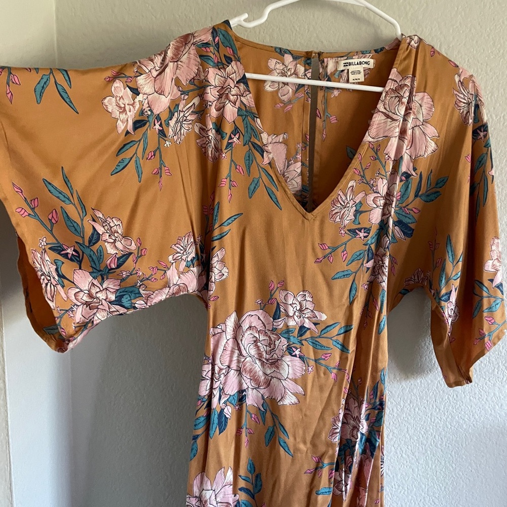 Floral V-Neck Dress with long Flutter Sleeves
